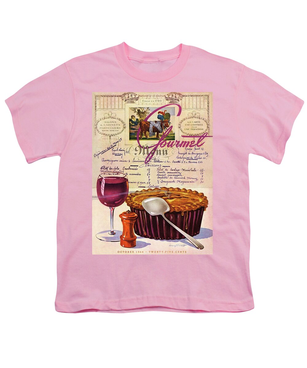 Food Youth T-Shirt featuring the photograph Gourmet Cover Illustration Of Deep Dish Pie by Henry Stahlhut