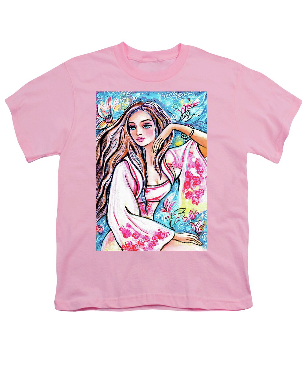 Asian Woman Youth T-Shirt featuring the painting A Moment for a Dream by Eva Campbell