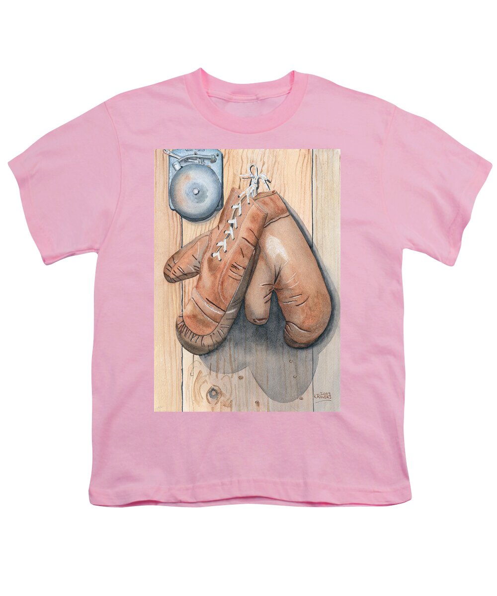 Boxing Youth T-Shirt featuring the painting Boxing Gloves by Ken Powers