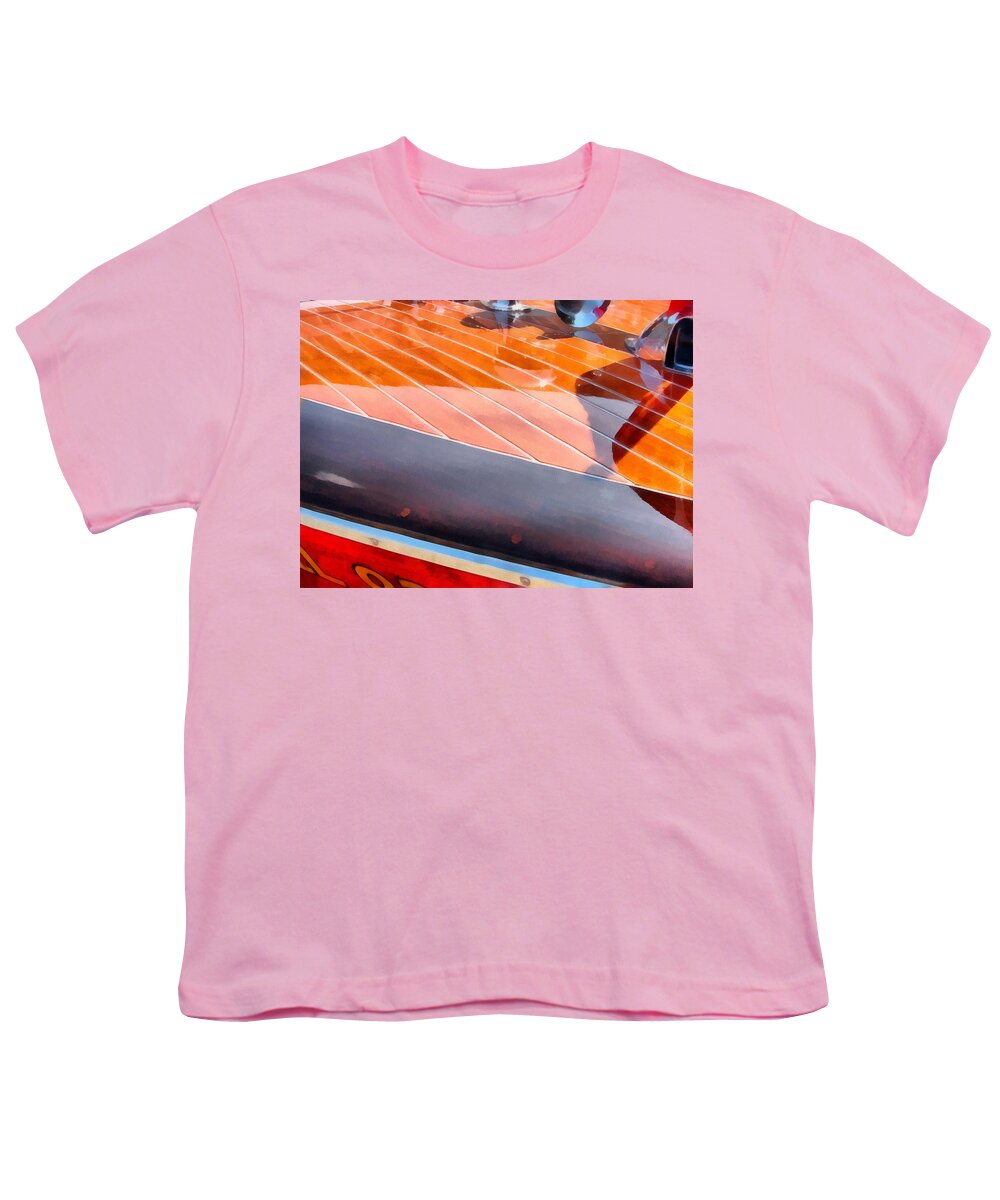 Chriscraft Youth T-Shirt featuring the digital art Chris Craft in the Sunlight by Michelle Calkins
