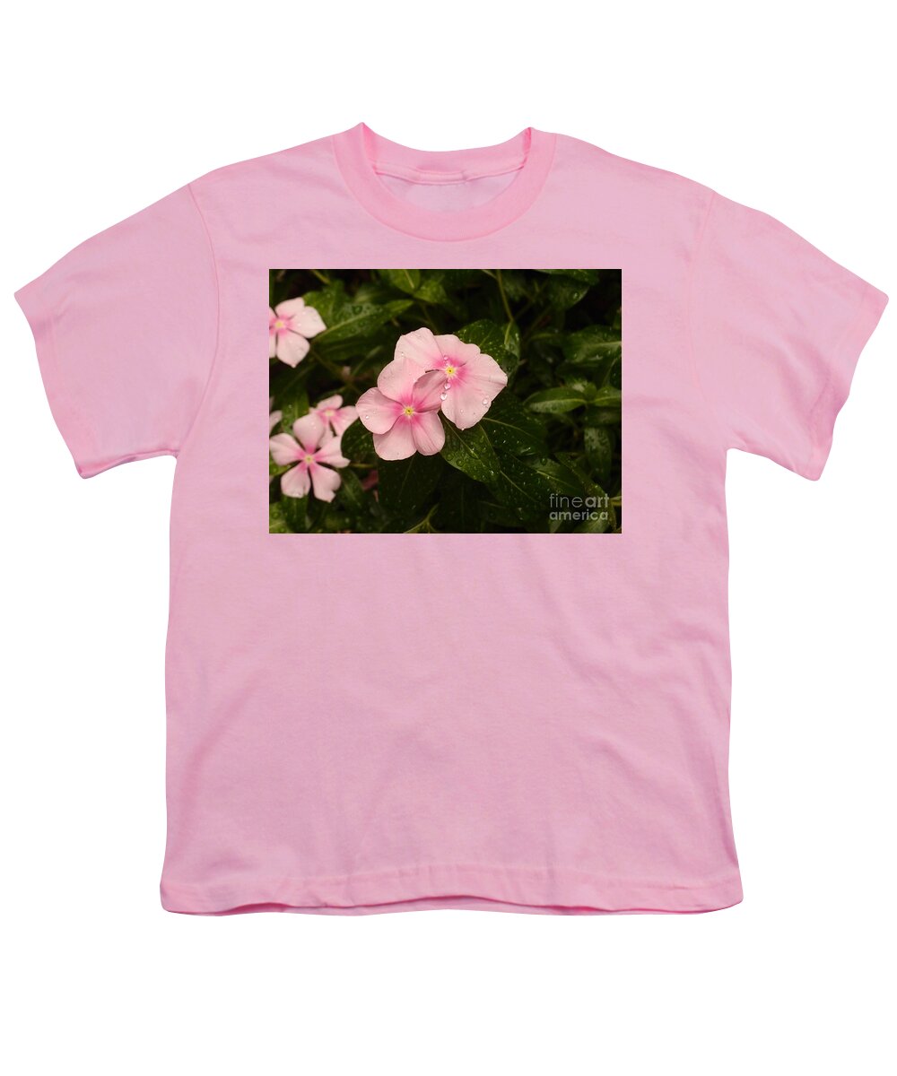 Flowers In Rain Youth T-Shirt featuring the photograph Delicate Drops of Rain by Miriam Danar