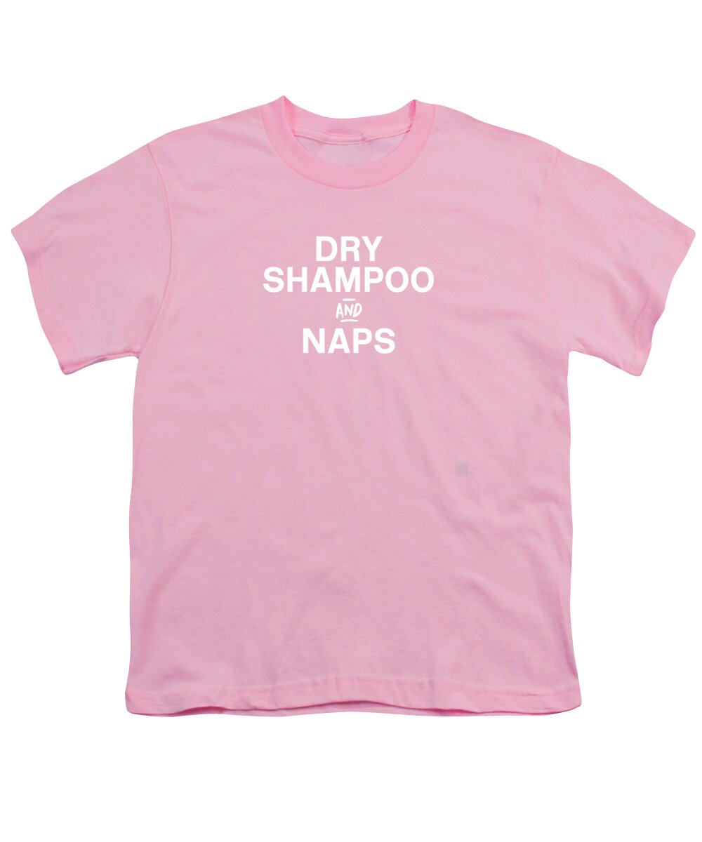#faaAdWordsBest Youth T-Shirt featuring the mixed media Dry Shampoo and Naps Black and White- Art by Linda Woods by Linda Woods