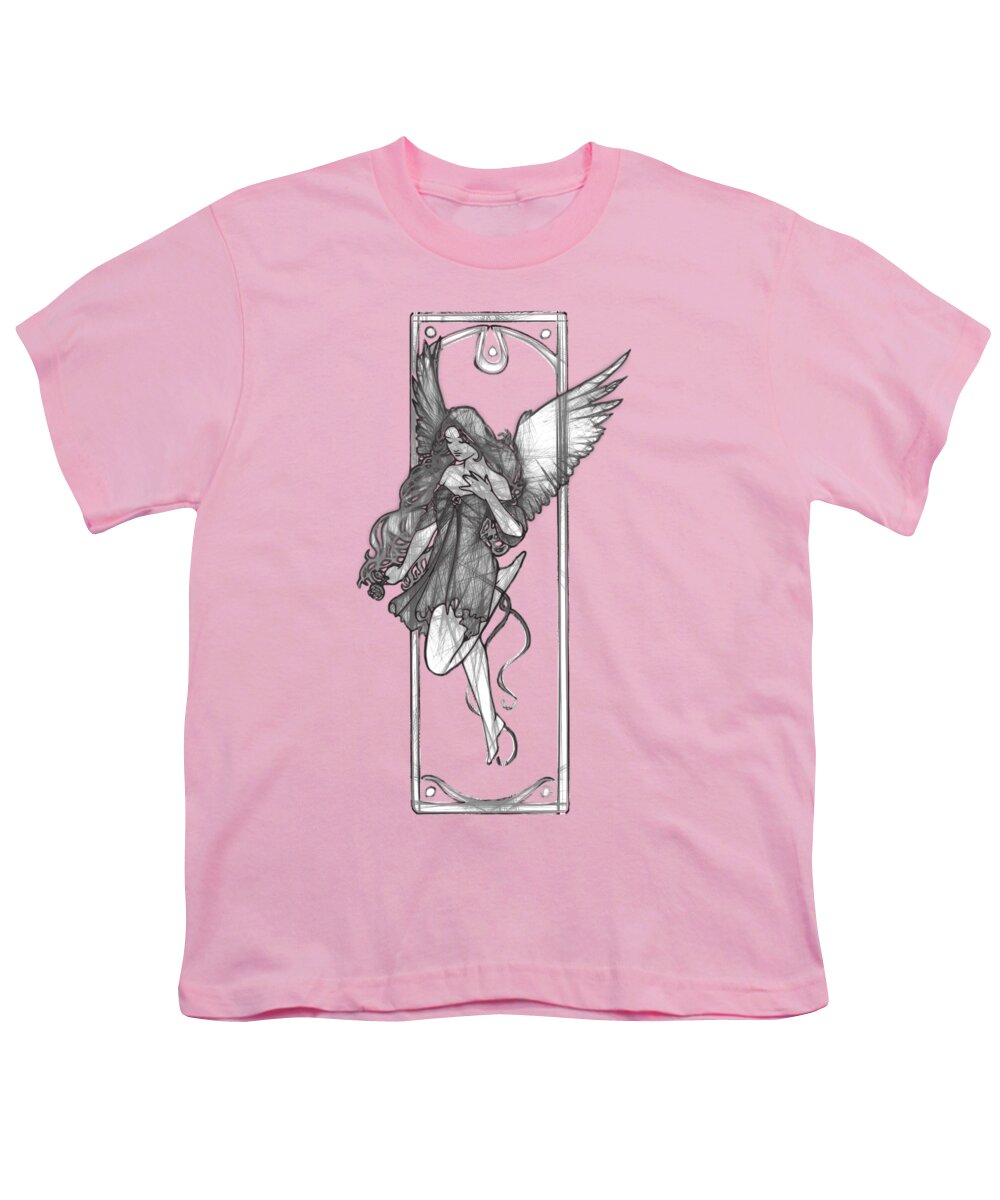Angel Youth T-Shirt featuring the digital art Gothic Angel by Alondra Hanley