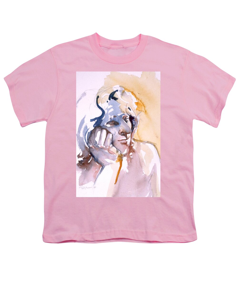 Headshot Youth T-Shirt featuring the painting Ogden 2 by Barbara Pease