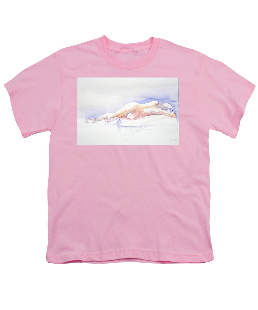 Full Body Youth T-Shirt featuring the painting Reclining Figure by Barbara Pease