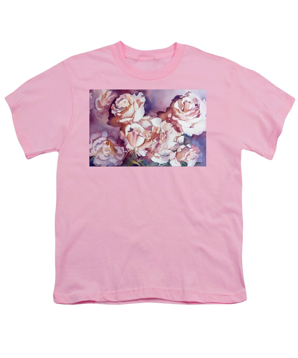 Flower Youth T-Shirt featuring the painting Roses by Francoise Chauray