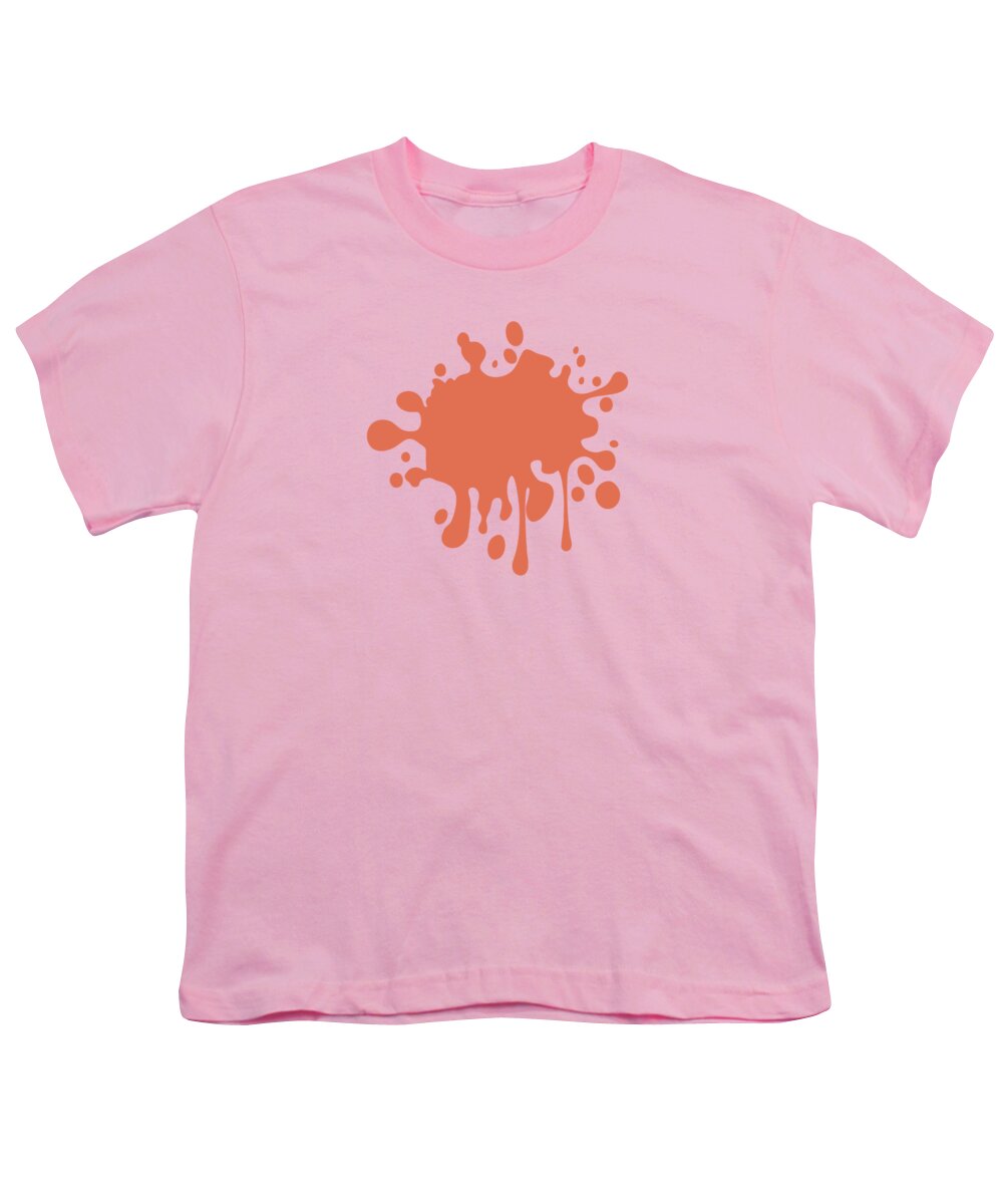 Solid Colors Youth T-Shirt featuring the digital art Salmon Color Accent Decor by Garaga Designs