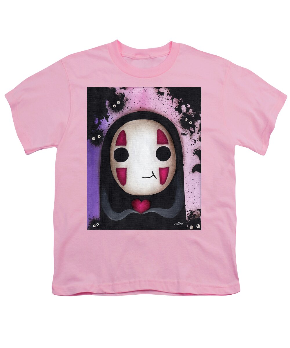 No Face Youth T-Shirt featuring the painting No Face with a heart by Abril Andrade