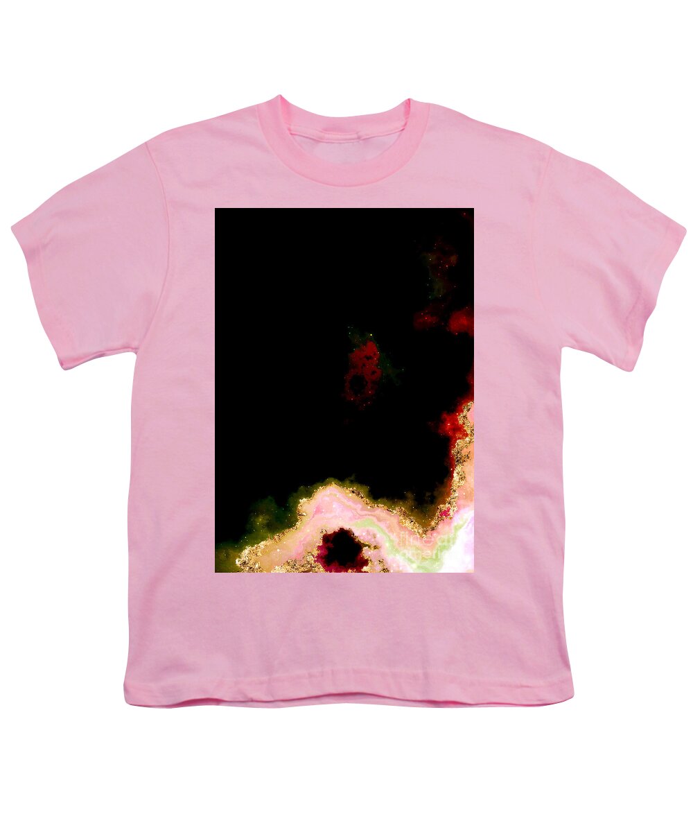 Holyrockarts Youth T-Shirt featuring the mixed media 100 Starry Nebulas in Space Abstract Digital Painting 025 by Holy Rock Design