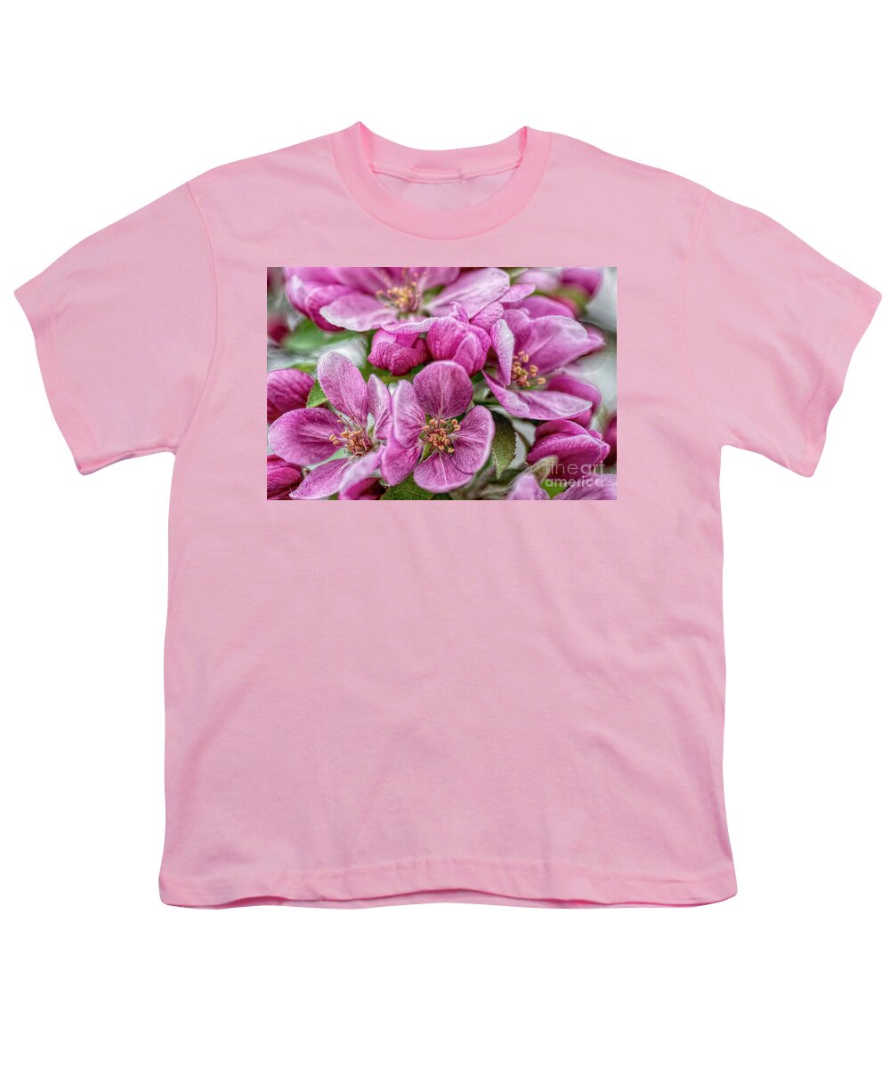 Crab-apple Youth T-Shirt featuring the photograph A Gathering Of Pink by Pamela Dunn-Parrish