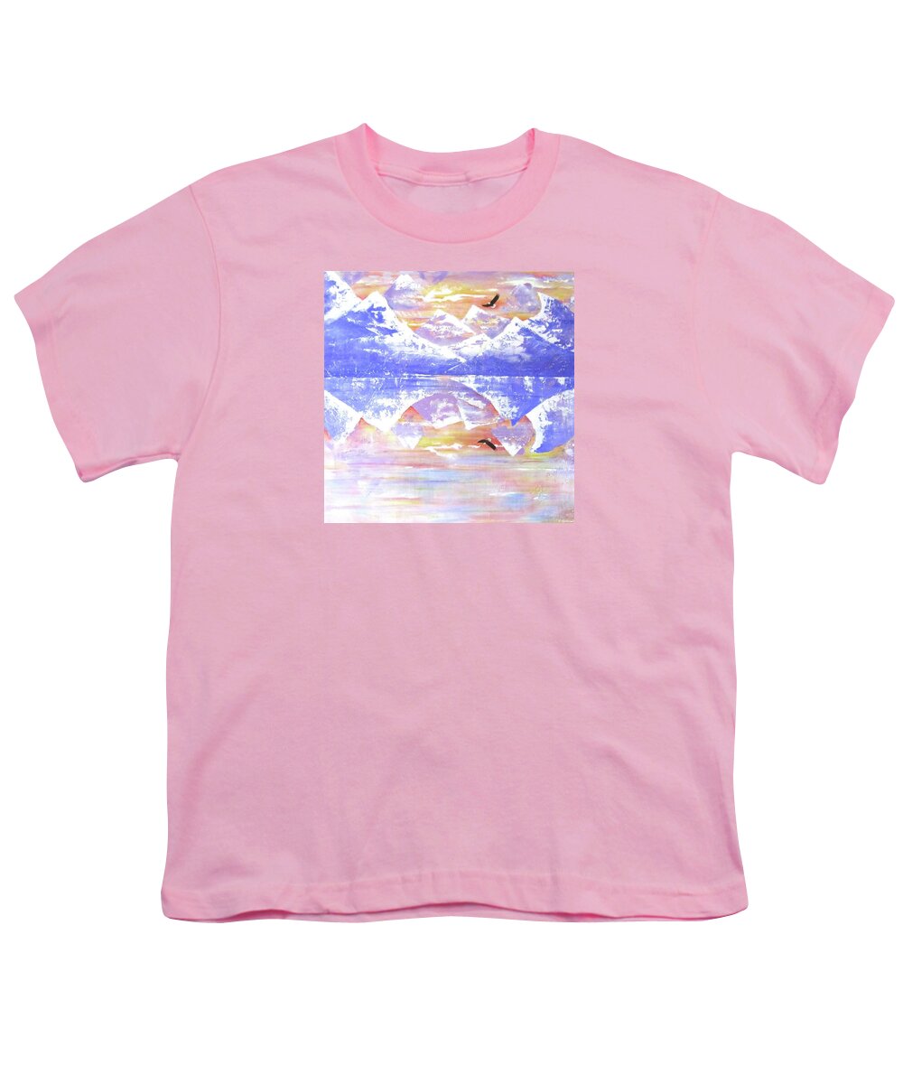 Mountains Youth T-Shirt featuring the painting Early Bird by Pamela Kirkham