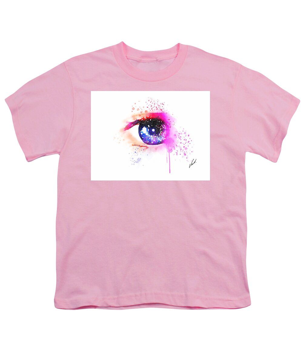 Watercolor Youth T-Shirt featuring the painting Eye - original watercolor by Vart by Vart