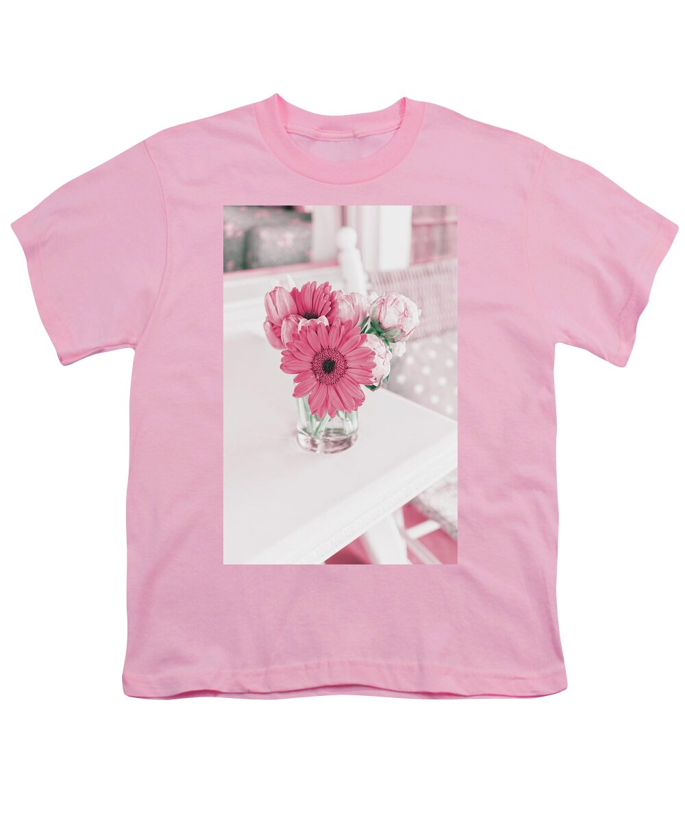 Gerbera Daisy Youth T-Shirt featuring the photograph Front Porch Flowers 1 by Marianne Campolongo