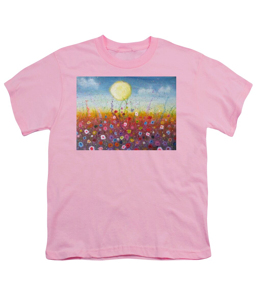 Flower Youth T-Shirt featuring the painting Petalled Skies by Jen Shearer