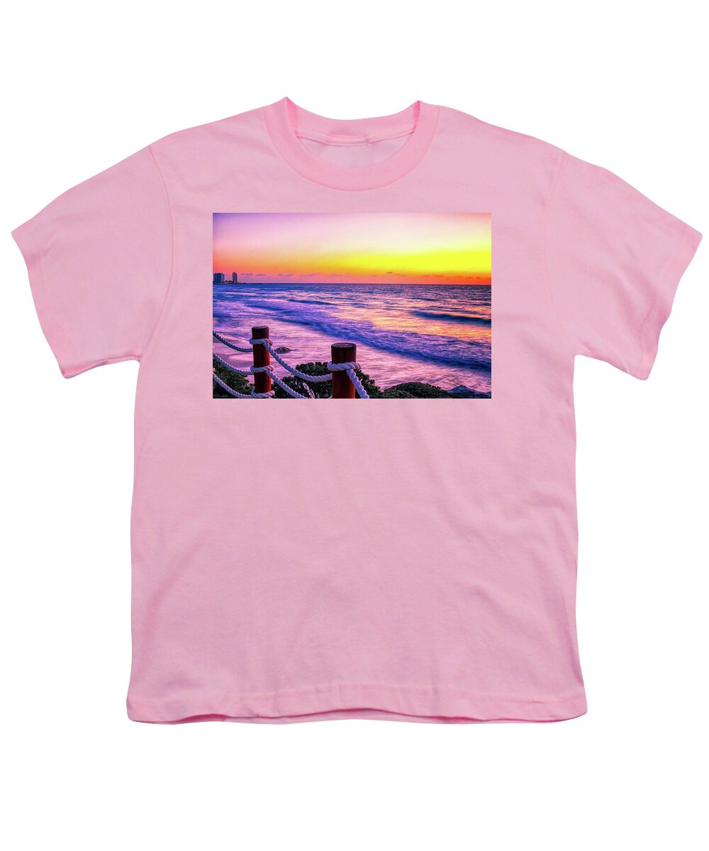 Sunrise Youth T-Shirt featuring the photograph Sunrise in Cancun by Tatiana Travelways