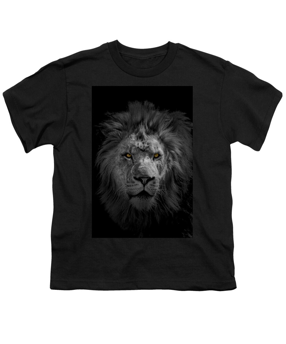 Africa Youth T-Shirt featuring the photograph African Lion #1 by Peter Lakomy