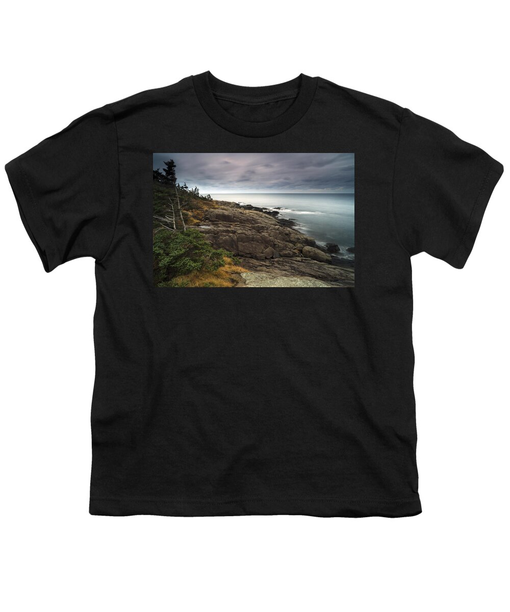 Feb0514 Youth T-Shirt featuring the photograph Bay Of Fundy As Dusk Canada #1 by Scott Leslie