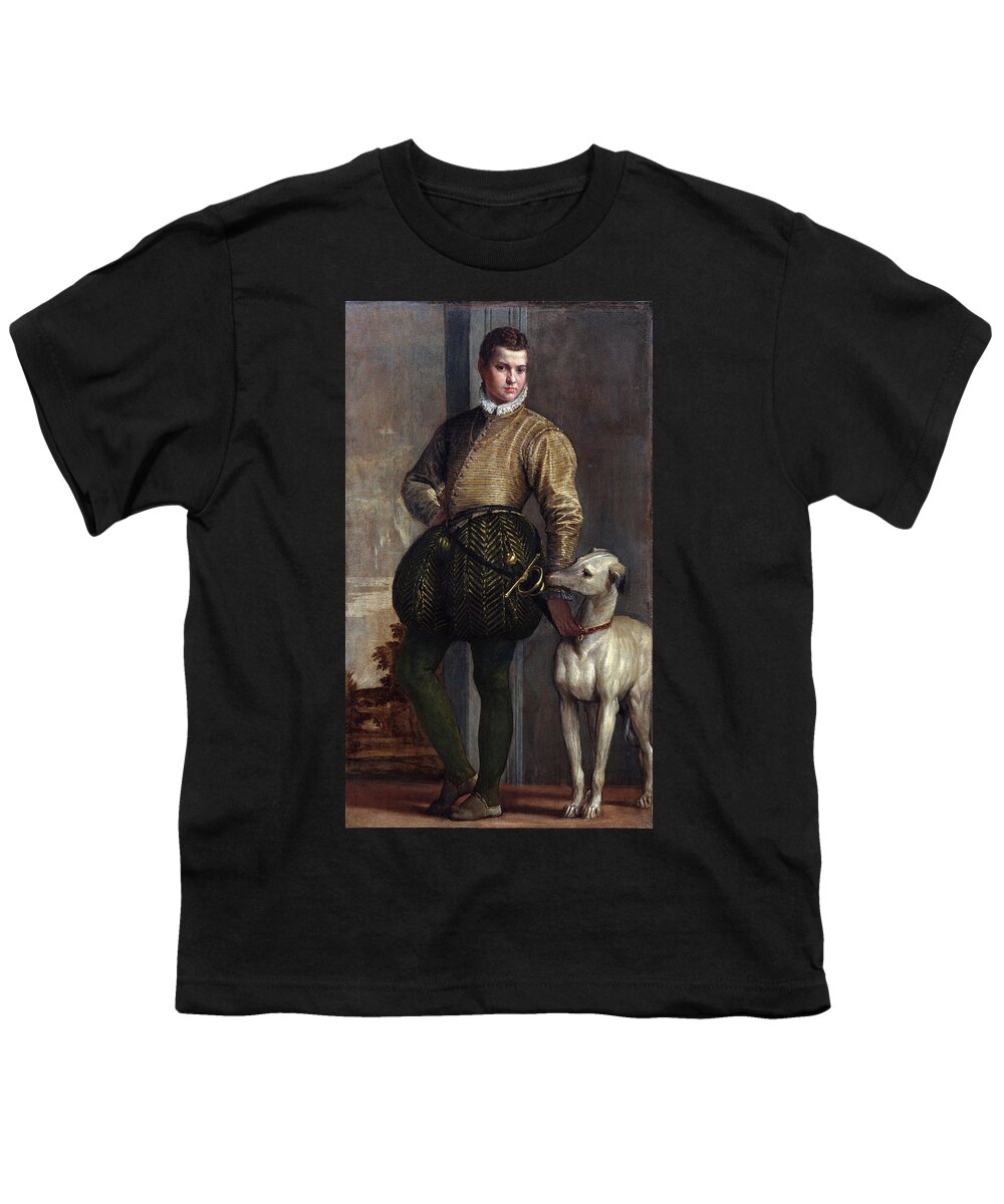 Paolo Veronese Youth T-Shirt featuring the painting Boy with a Greyhound by Paolo Veronese