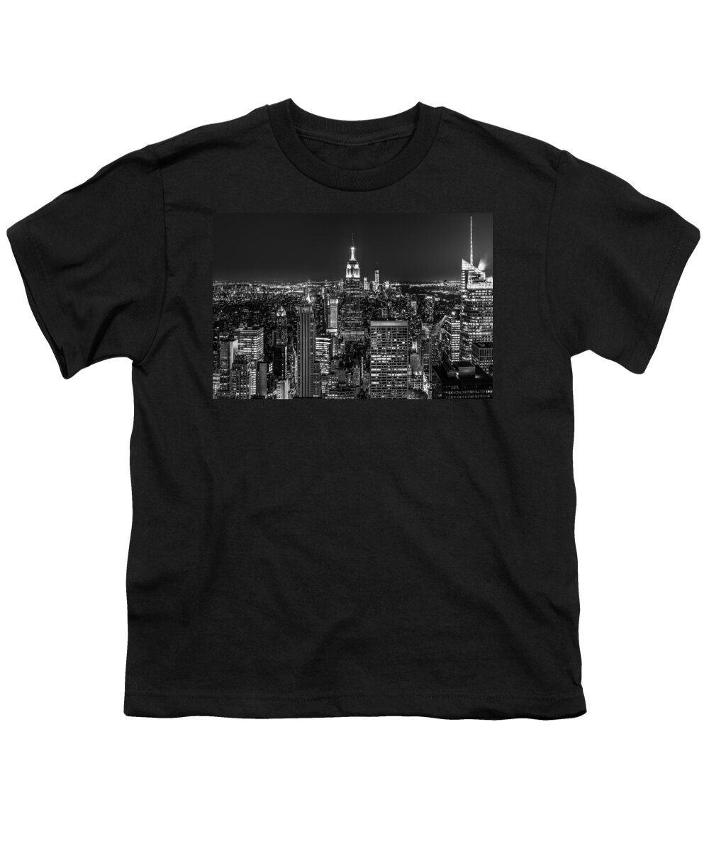 America Youth T-Shirt featuring the photograph City Lights #2 by Mihai Andritoiu