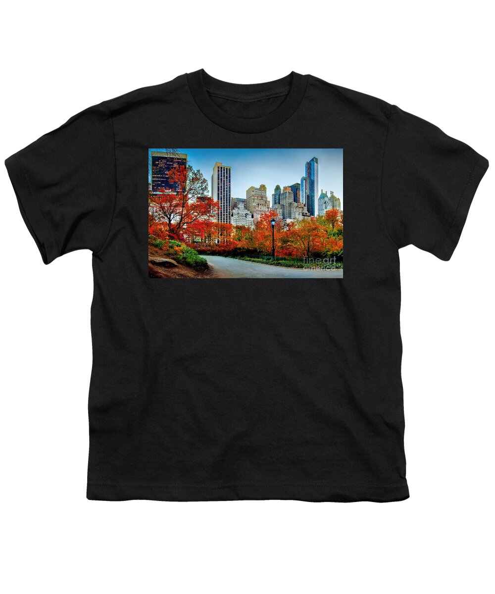 Central Park Youth T-Shirt featuring the photograph Fall In Central Park by Az Jackson