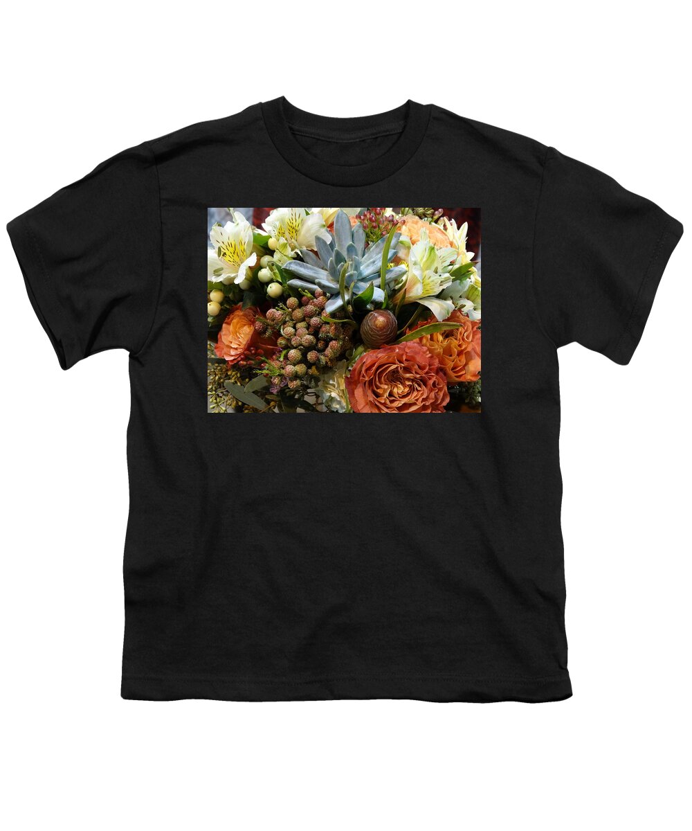 Flowers Youth T-Shirt featuring the photograph Floral Arrangement 1 #1 by David T Wilkinson