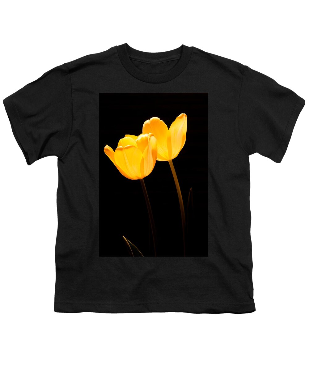 Blossom Youth T-Shirt featuring the photograph Glowing Tulips II #1 by Ed Gleichman
