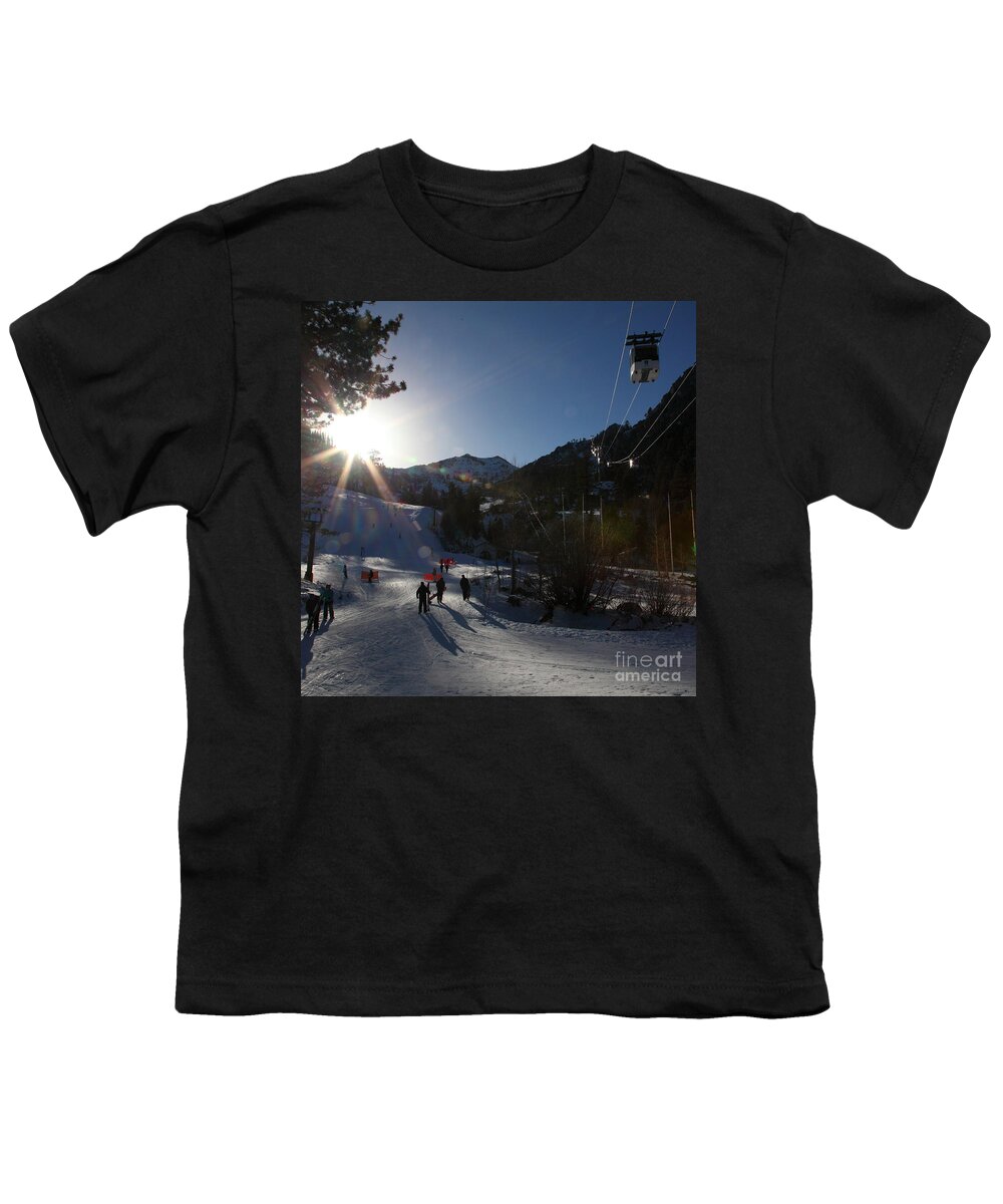 Tahoe Youth T-Shirt featuring the photograph Gondola at Squaw Valley USA 5D27688 square #1 by Wingsdomain Art and Photography