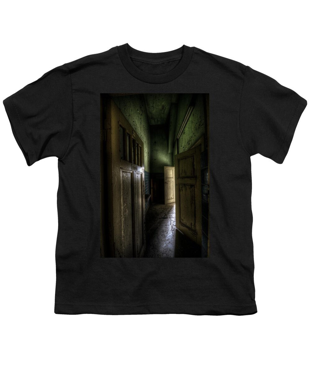 Urbex Youth T-Shirt featuring the digital art Light at the end #1 by Nathan Wright