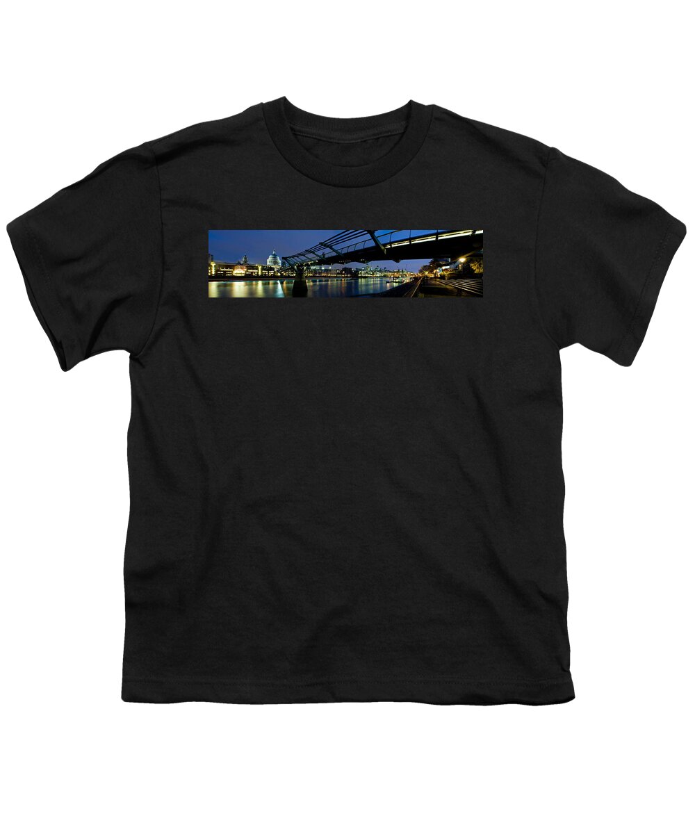 Photography Youth T-Shirt featuring the photograph Millennium Bridge And St. Pauls #1 by Panoramic Images