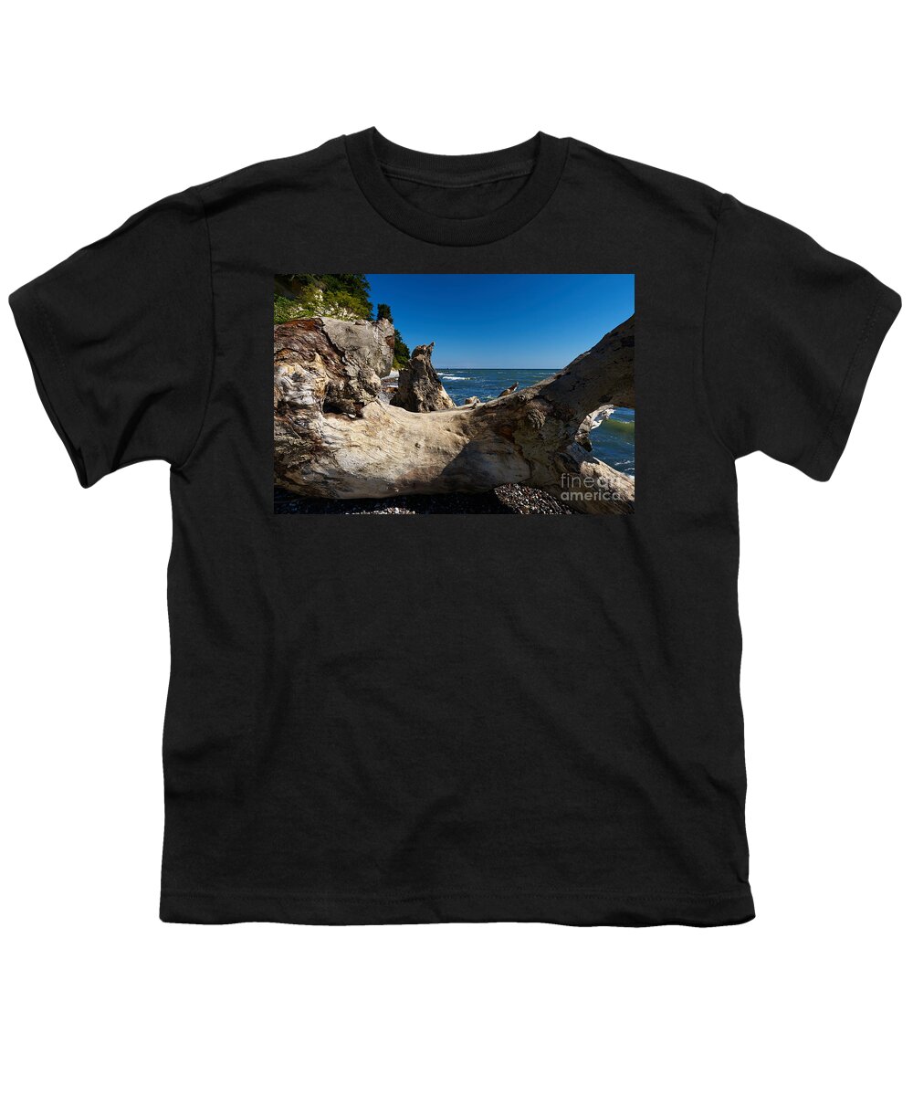 Fallen Youth T-Shirt featuring the photograph Old tree on the coast of the Baltic Sea #1 by Nick Biemans