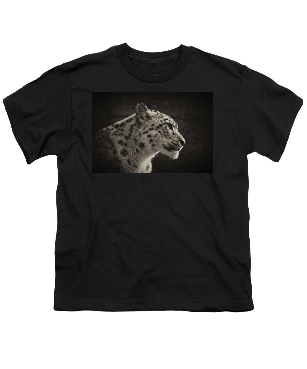 Marwell Youth T-Shirt featuring the photograph Profile of a Snow Leopard #1 by Chris Boulton