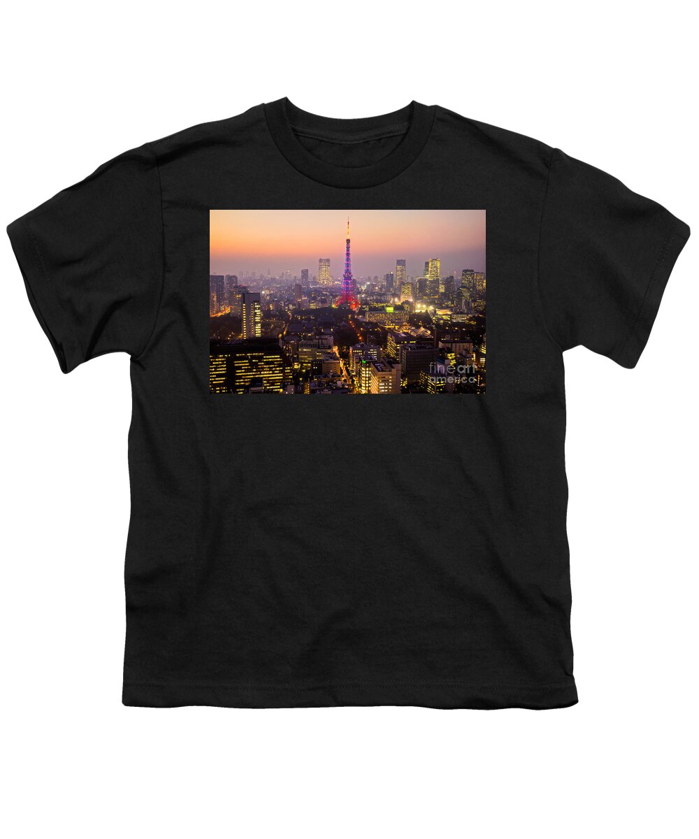 Tokyo Youth T-Shirt featuring the photograph Tokyo Tower - Tokyo - Japan #1 by Luciano Mortula