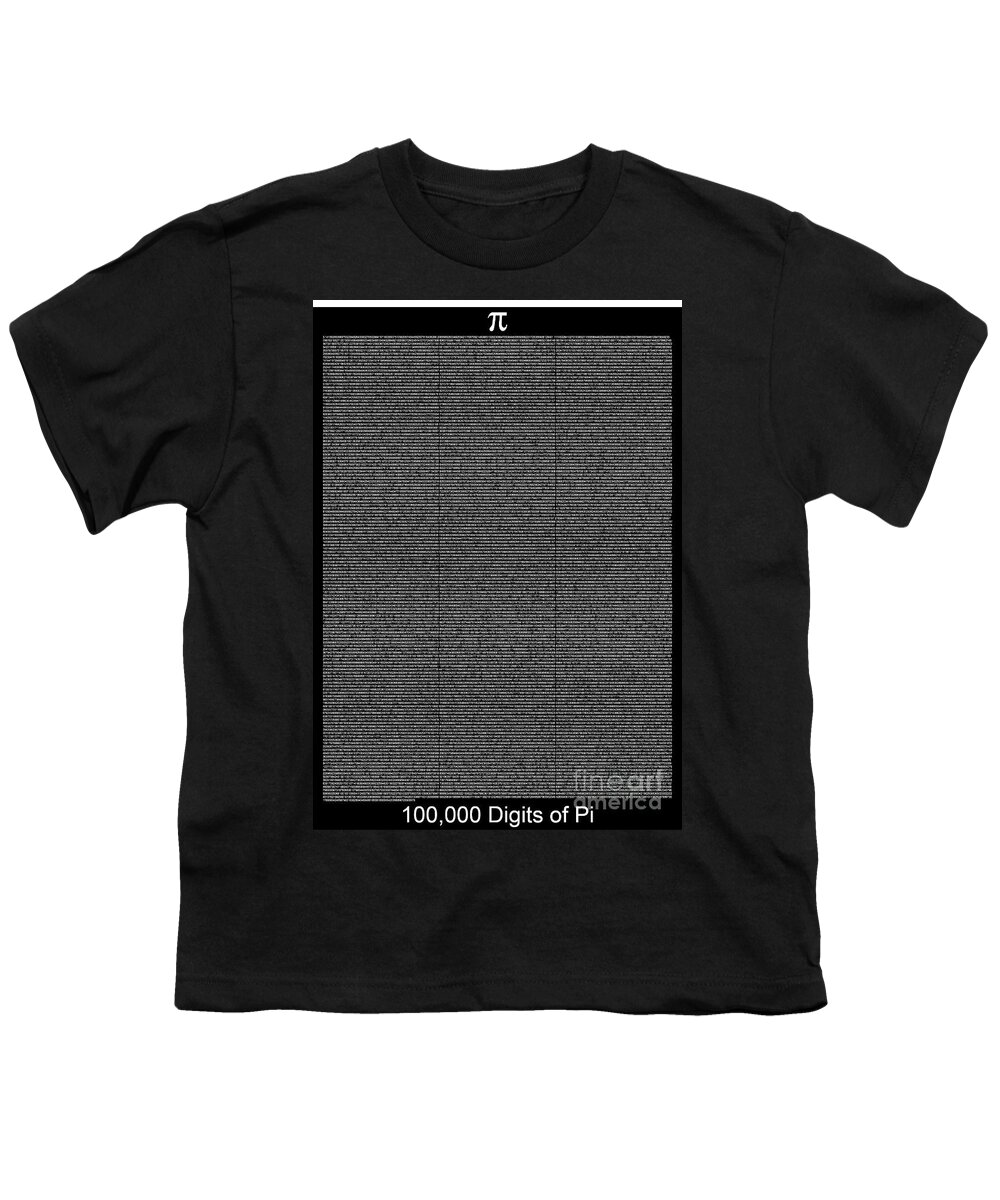  Mathematical Symbol Youth T-Shirt featuring the digital art 100 000 digits of PI by Stefano Senise
