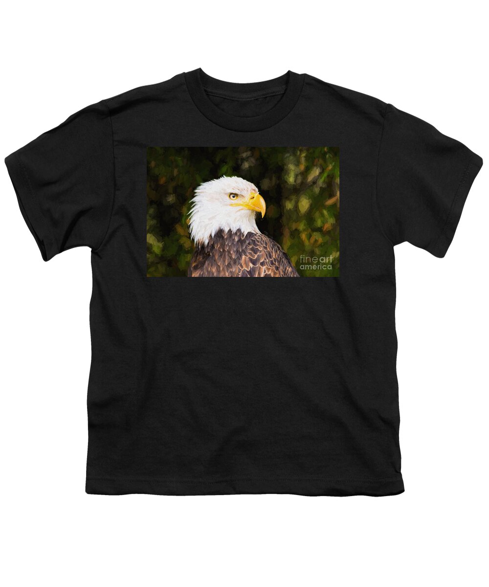 Bald Youth T-Shirt featuring the photograph Bald Eagle #14 by Les Palenik