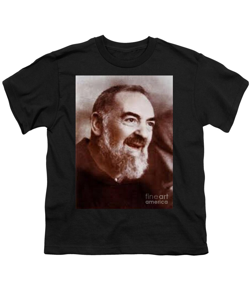 Prayer Youth T-Shirt featuring the photograph Padre Pio #18 by Archangelus Gallery