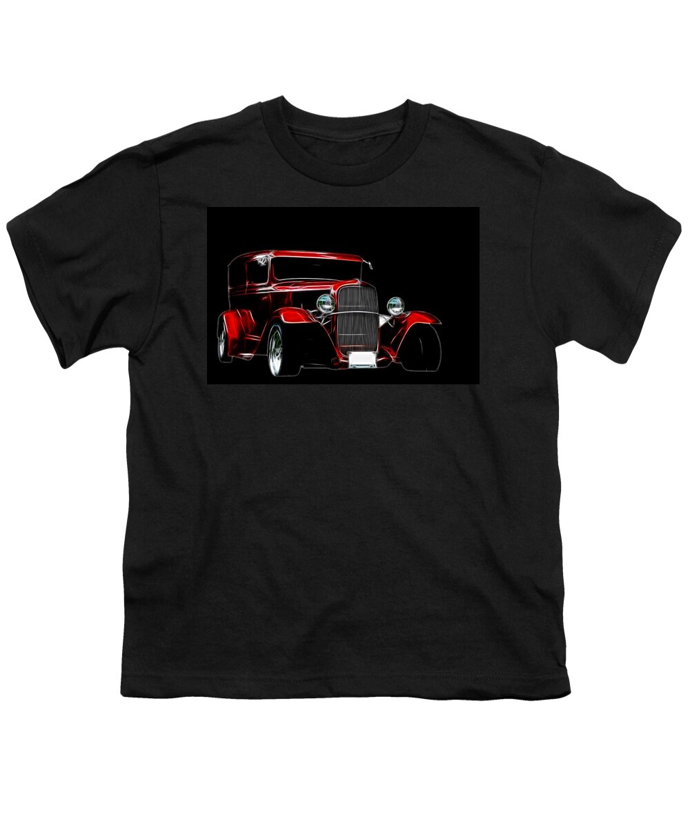 Automobile Youth T-Shirt featuring the digital art 1931 Ford Panel Truck 2 by Davandra Cribbie