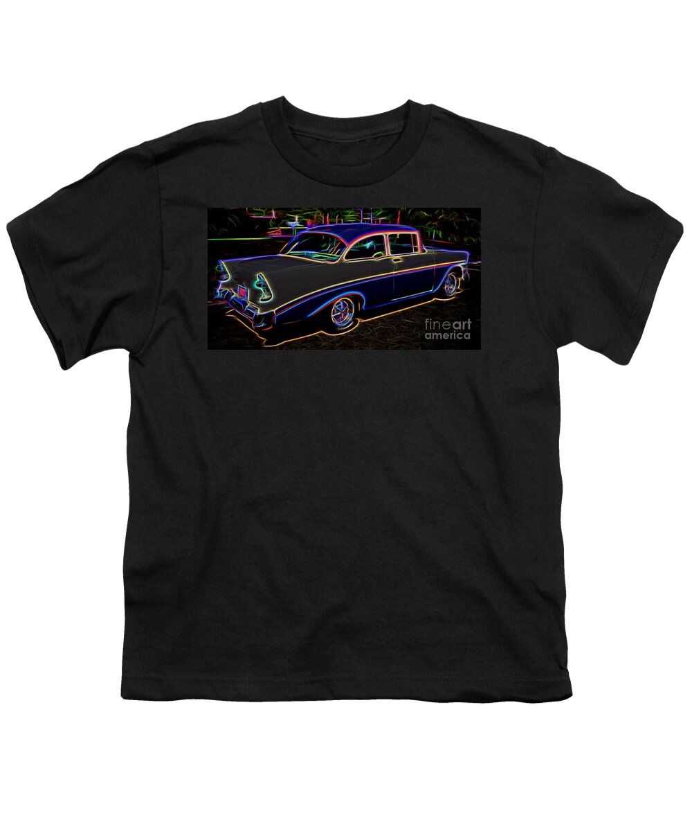 1956 Chevy Bel Air Youth T-Shirt featuring the photograph 1956 Chevy Bel Air - Classic Car by Gary Whitton