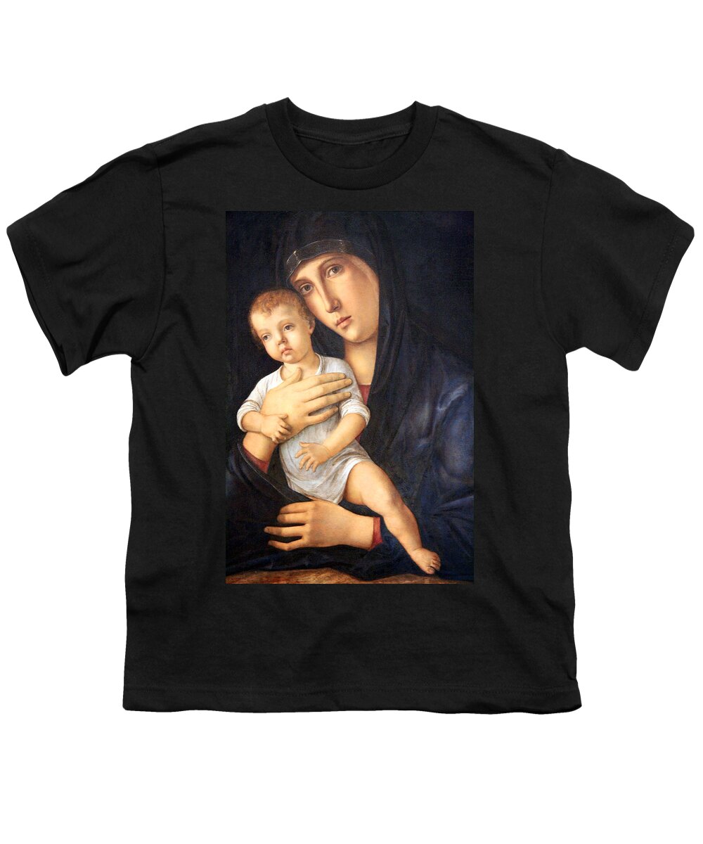 Madonna And Child Youth T-Shirt featuring the photograph Bellini's Madonna And Child by Cora Wandel