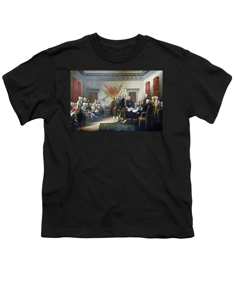 John Trumbull Youth T-Shirt featuring the painting Declaration of Independence #5 by John Trumbull