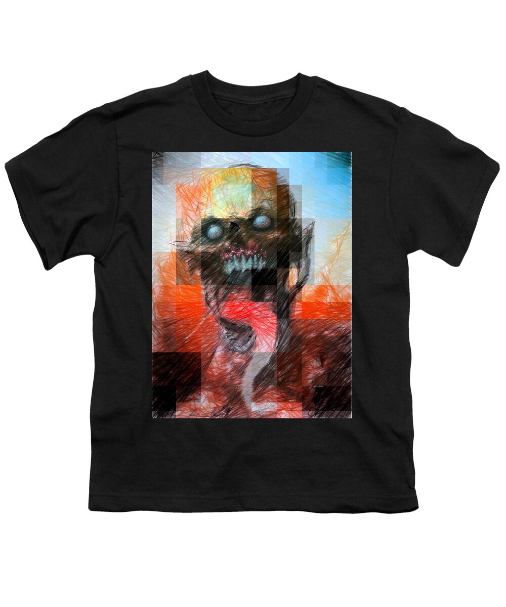 Halloween Youth T-Shirt featuring the digital art Halloween Mask #2 by Rafael Salazar