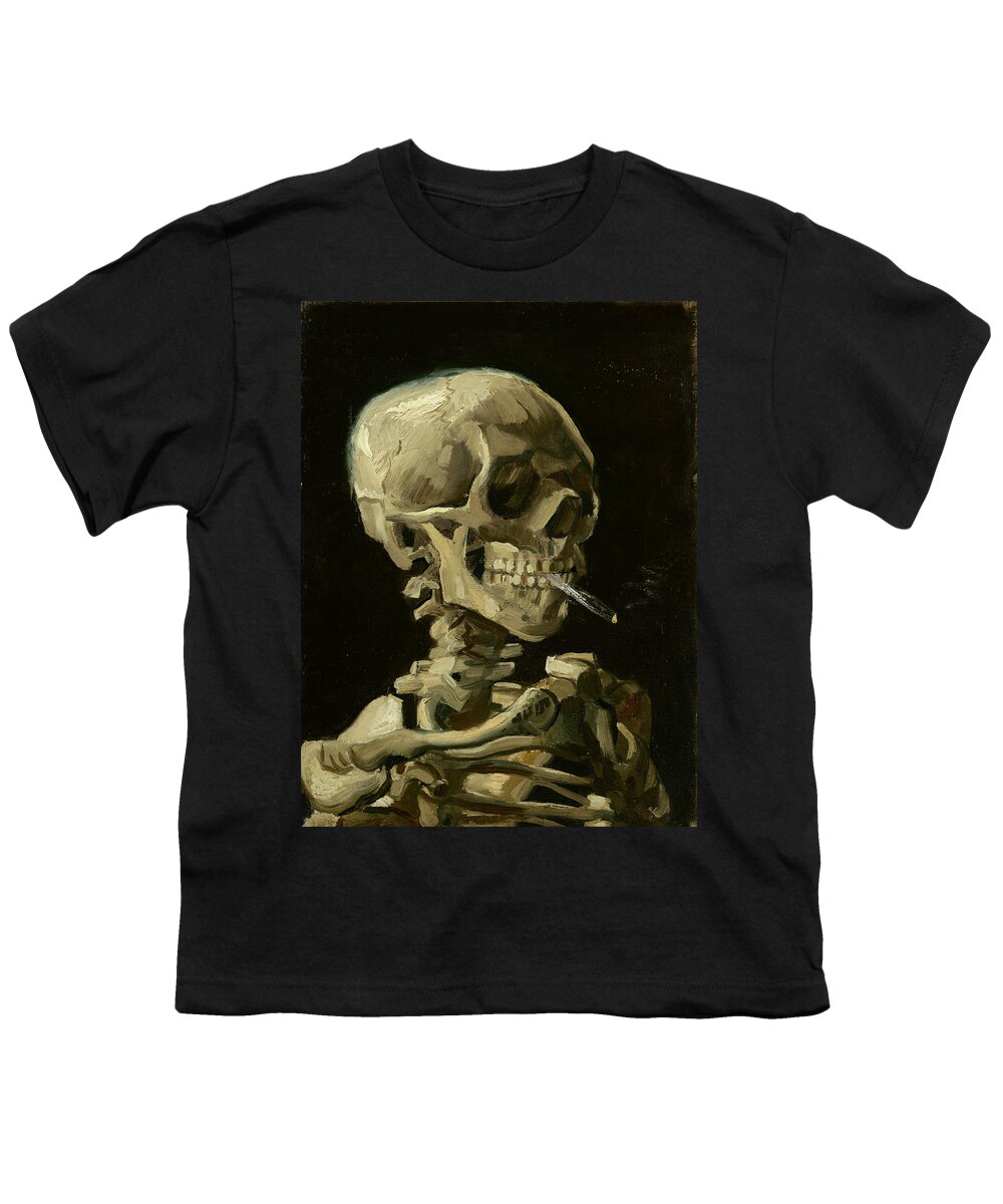 Vincent Van Gogh Youth T-Shirt featuring the painting Head Of A Skeleton With A Burning Cigarette #2 by Vincent Van Gogh