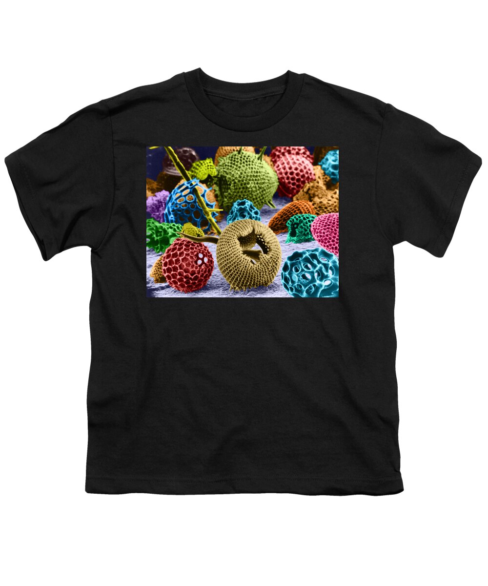 Science Youth T-Shirt featuring the photograph Radiolarians Sem #2 by Omikron