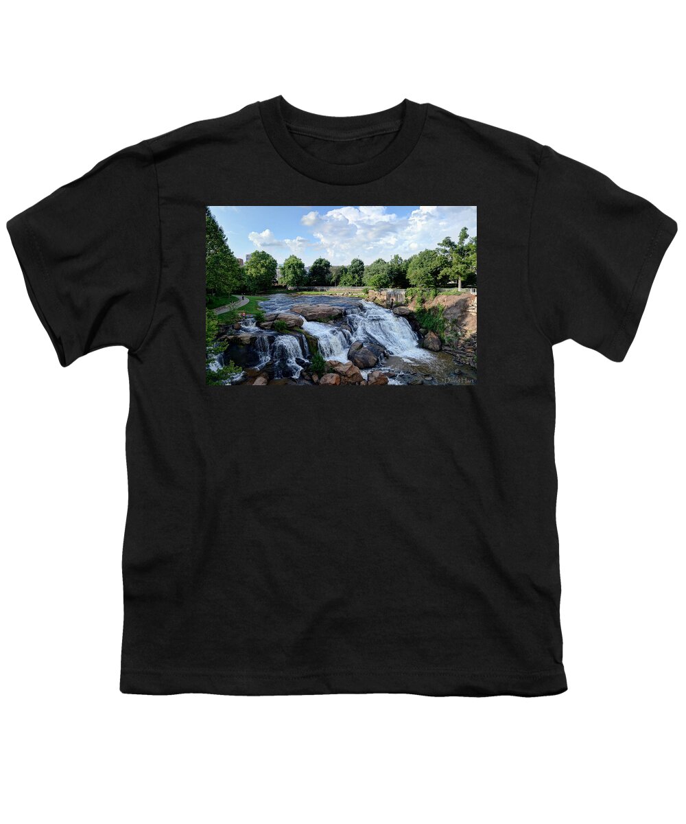 Reedy Youth T-Shirt featuring the photograph Reedy River Falls #2 by David Hart
