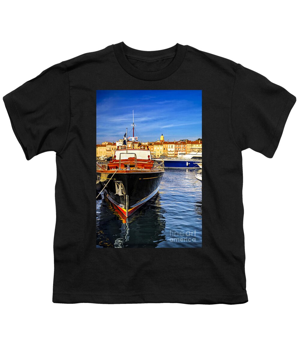 Yacht Youth T-Shirt featuring the photograph Boats at St.Tropez 4 by Elena Elisseeva