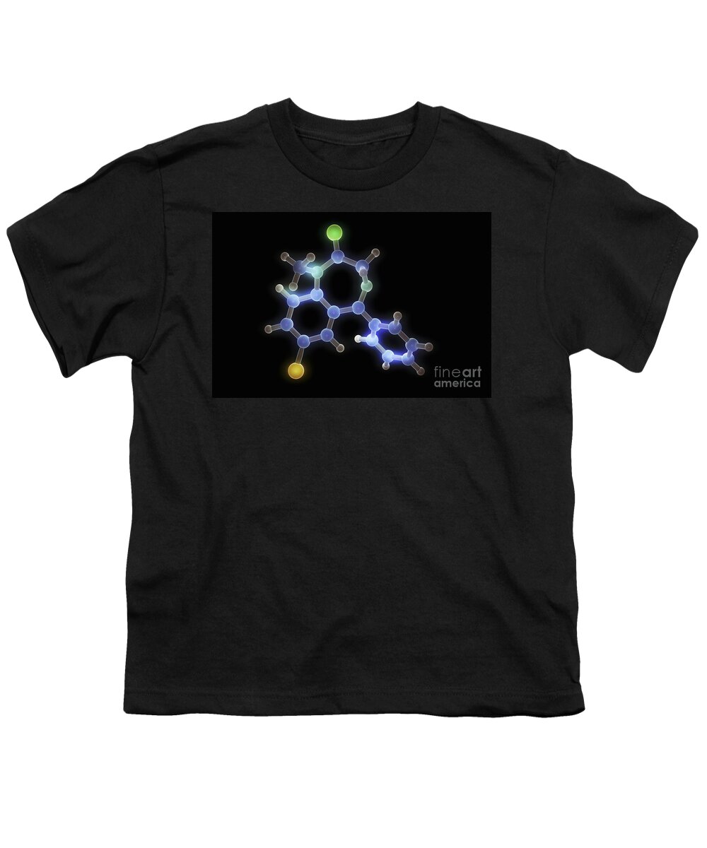 Digital Illustration Youth T-Shirt featuring the photograph Diazepam Molecule #4 by Science Picture Co