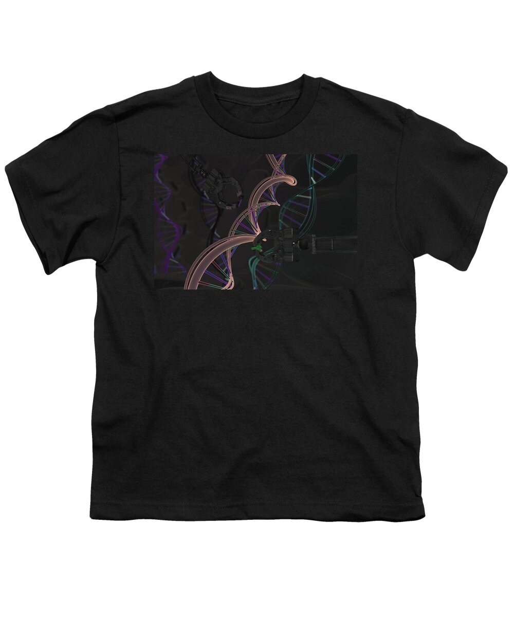 Adenine Youth T-Shirt featuring the photograph Genetic Engineering, Conceptual #4 by Ella Marus Studio