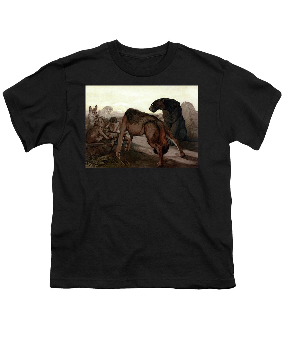 1903 Youth T-Shirt featuring the drawing Jungle Book, 1903 #5 by Granger