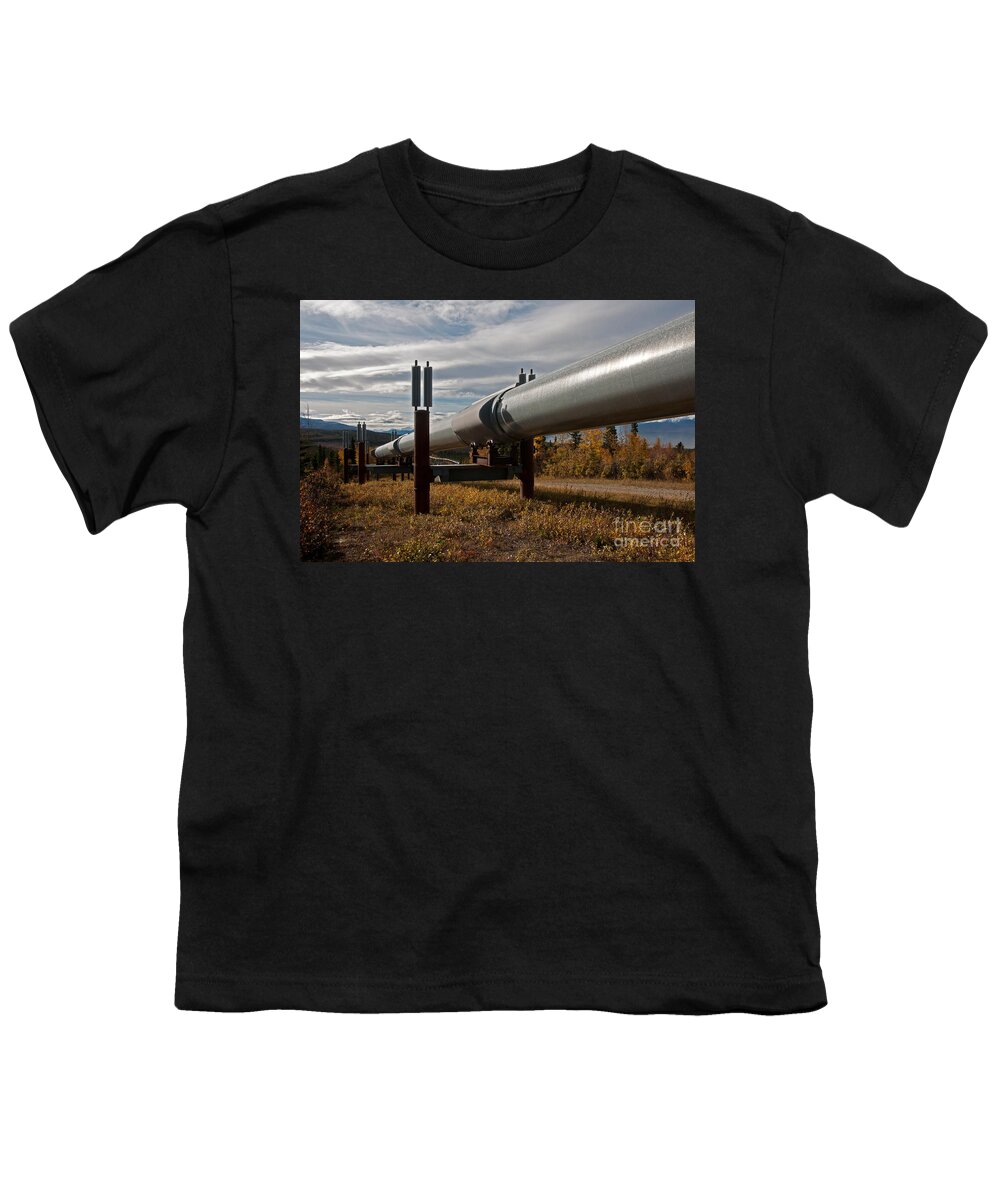 Nature Youth T-Shirt featuring the photograph Alaska Oil Pipeline #8 by Mark Newman