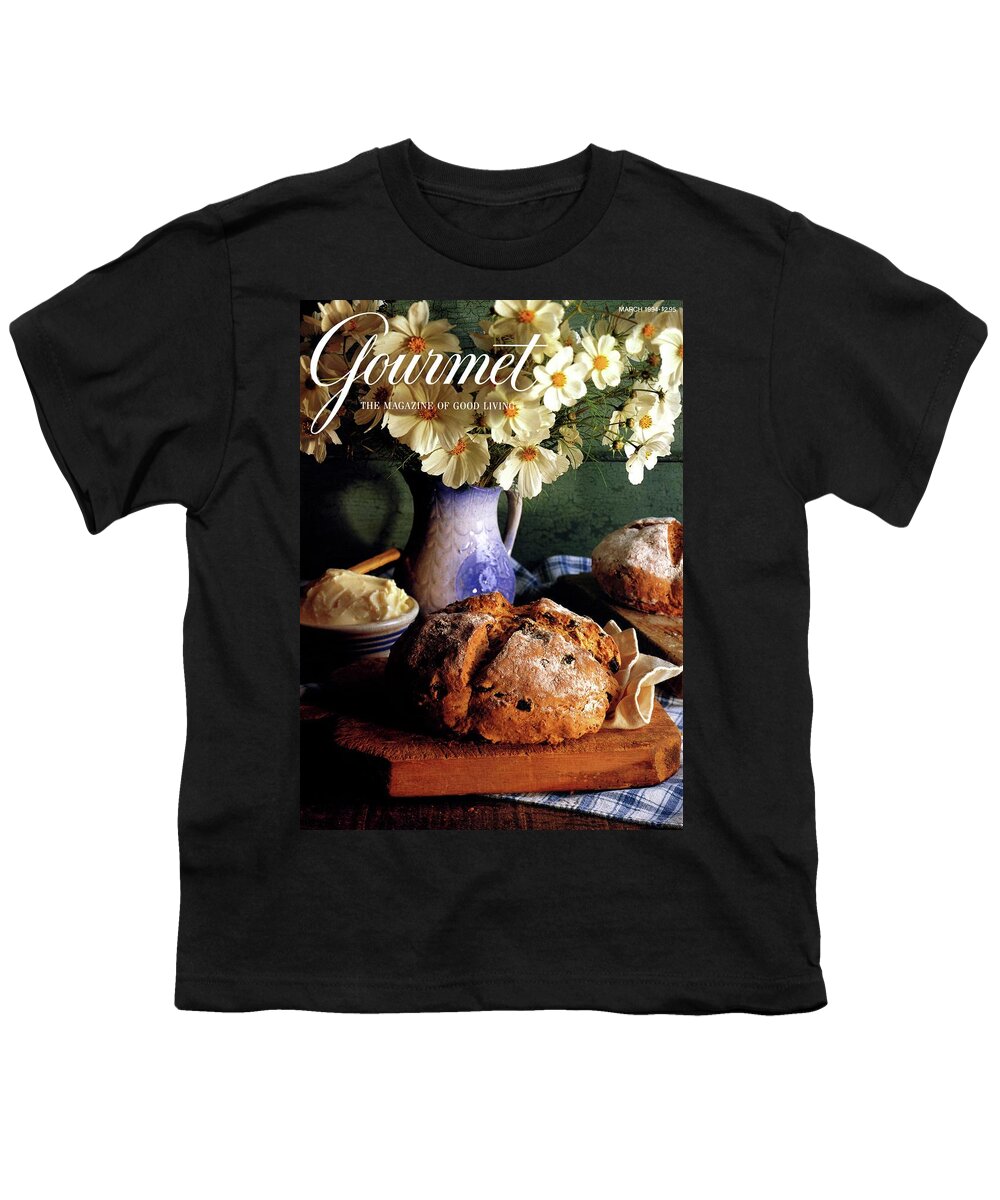 Food Youth T-Shirt featuring the photograph A Gourmet Cover Of Bread And Flowers by Romulo Yanes