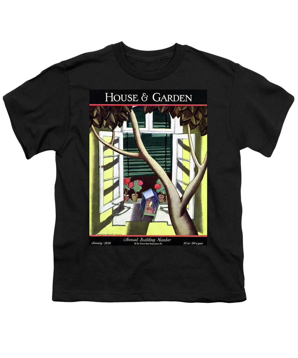 Illustration Youth T-Shirt featuring the photograph A House And Garden Cover Of A Birdcage by Bradley Walker Tomlin
